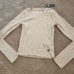 hollister long sleeve ribbed gray top
